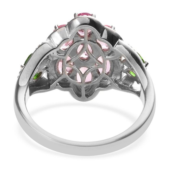 PInk Tourmaline, Russian Diopside Ring (9.0) - Picture 3 of 7